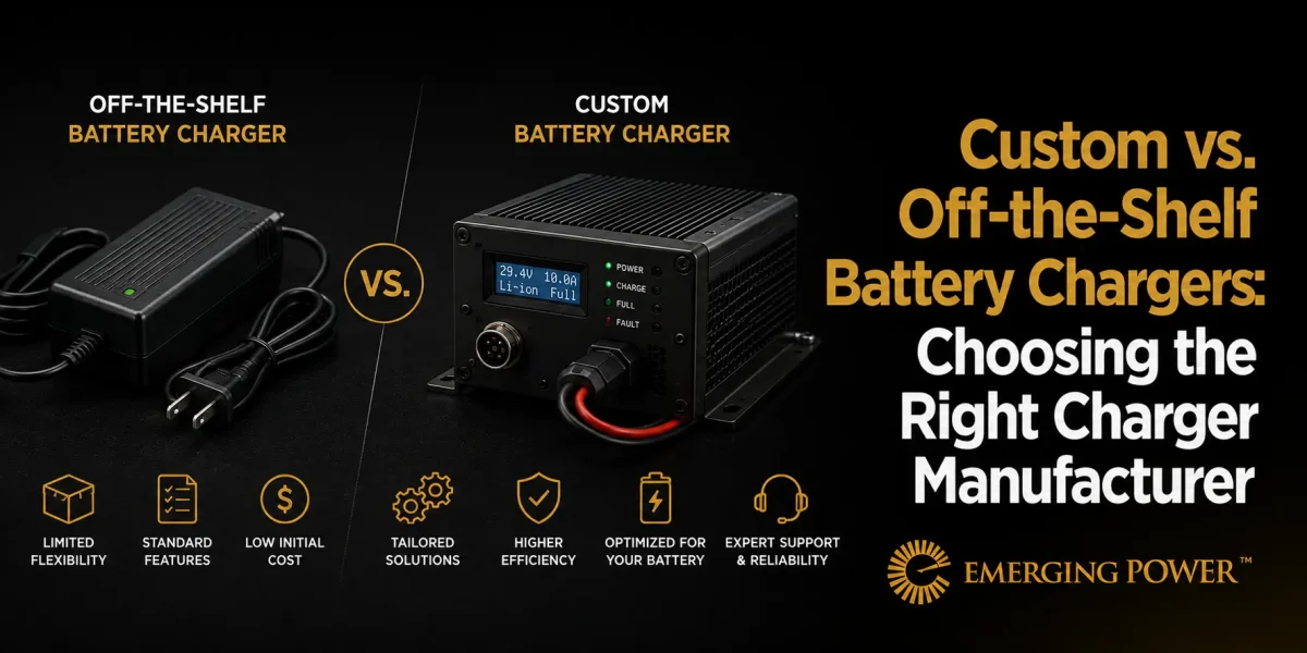 Custom vs Off-the-Shelf Battery Chargers Manufacturers: Choosing the Right Charger Manufacturer